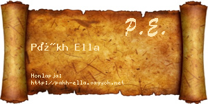 Pákh Ella névjegykártya